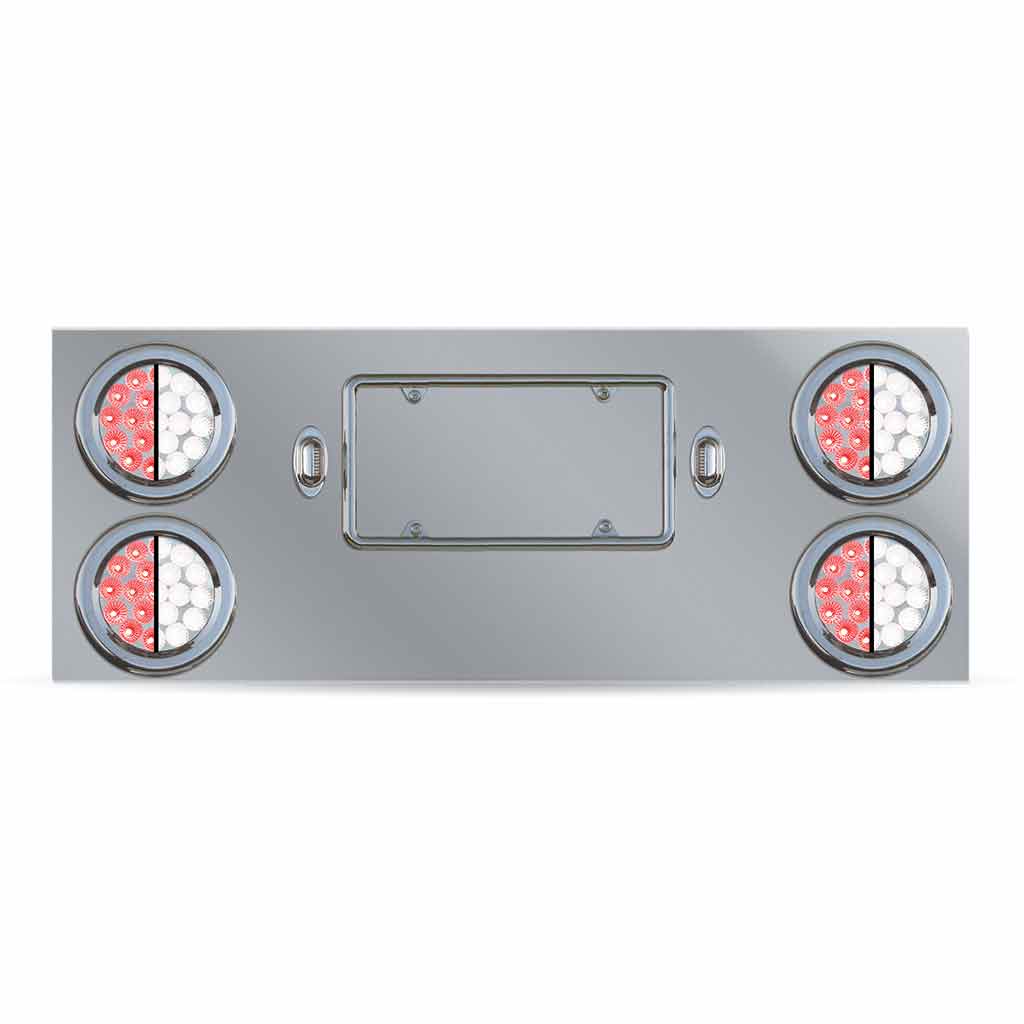 Dual LED Rear Center Panel – 4″ Dual LEDs (Clear Lens) | Stainless Steel