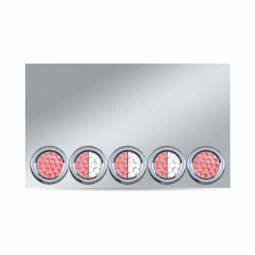 20″ Drop Dual LED Rear Center Panel – 4″ LEDs (Clear Lens) | 304 Stainless Steel
