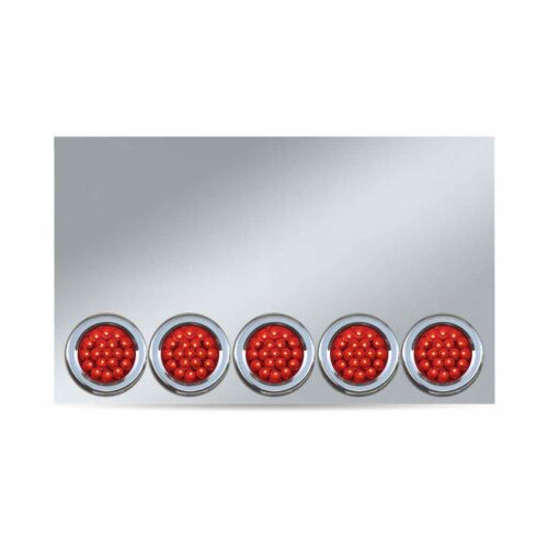 20″ Drop LED Rear Center Panel – 4″ LEDs (Red Lens) | 304 Stainless Steel