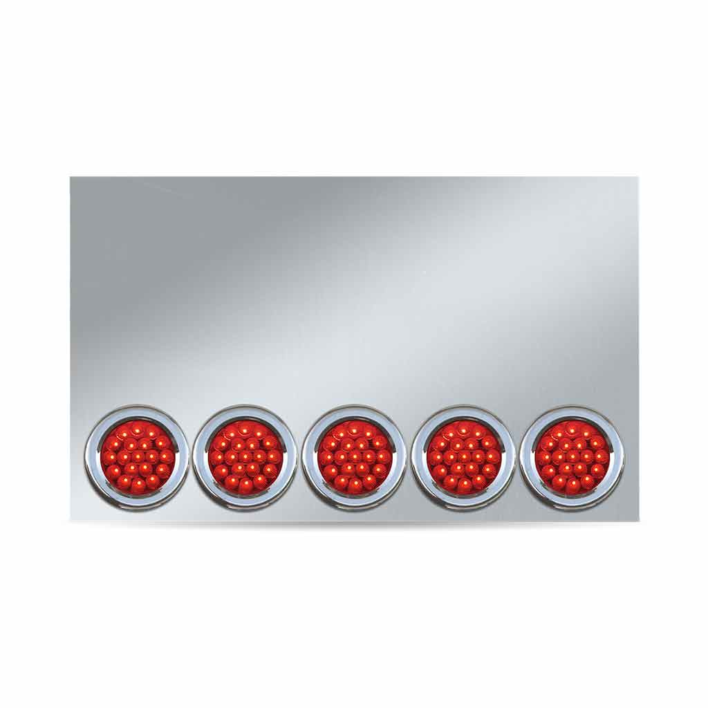 20″ Drop LED Rear Center Panel – 4″ LEDs (Red Lens) | 304 Stainless Steel