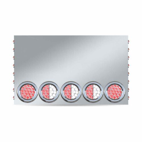 20″ Drop Dual LED Rear Center Panel – 4″ & 3/4″ LEDs (Clear Lens) | 304 Stainless Steel