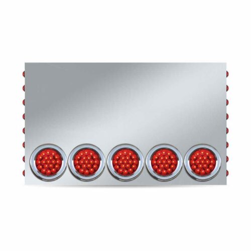 20″ Drop LED Rear Center Panel – 4″ & 3/4″ LEDs (Red Lens) | 304 Stainless Steel