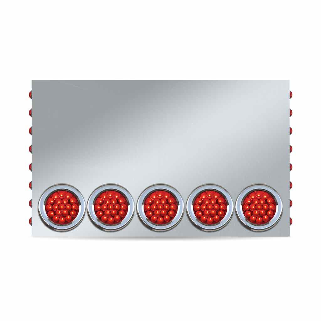 20″ Drop LED Rear Center Panel – 4″ & 3/4″ LEDs (Red Lens) | 304 Stainless Steel