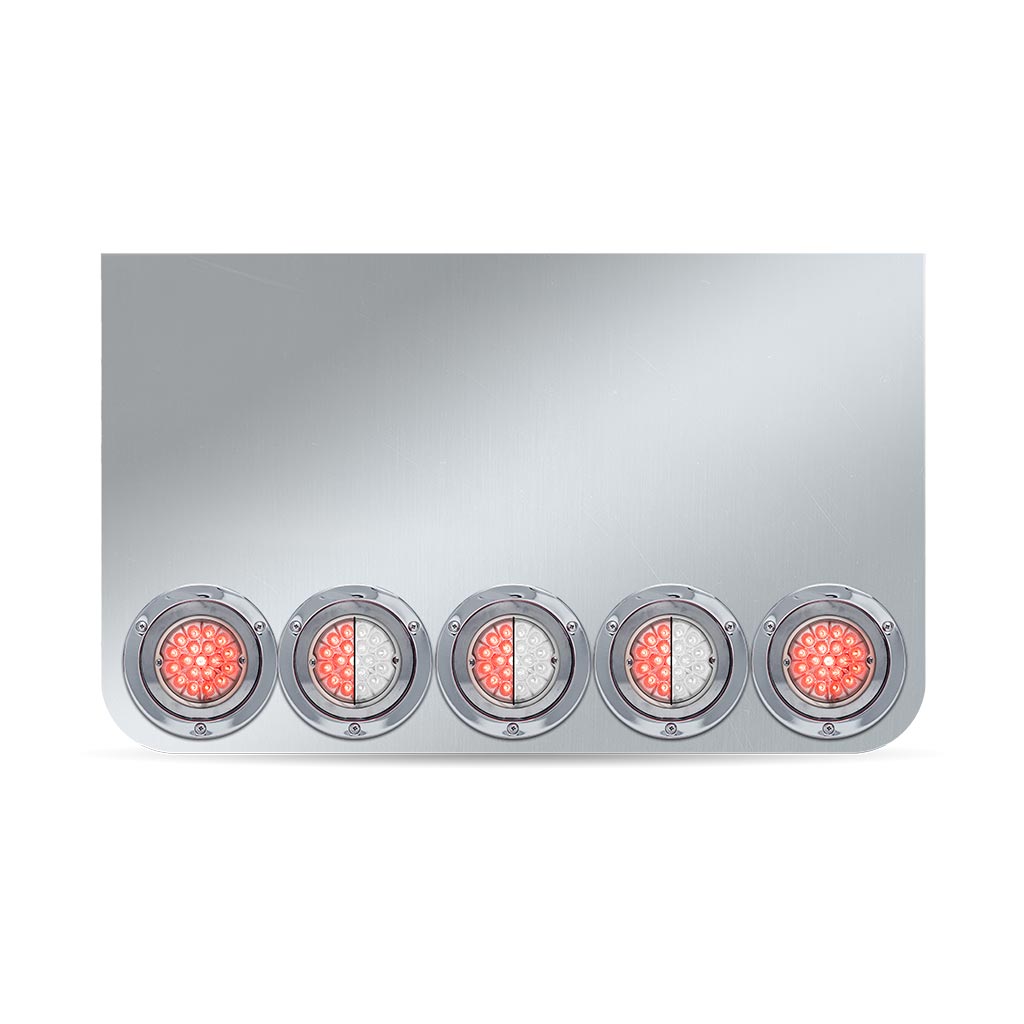 20″ Drop Dual LED Rear Center Panel with Rounded Bottom – Star-Burst Watermelon LEDs (Clear Lens)
