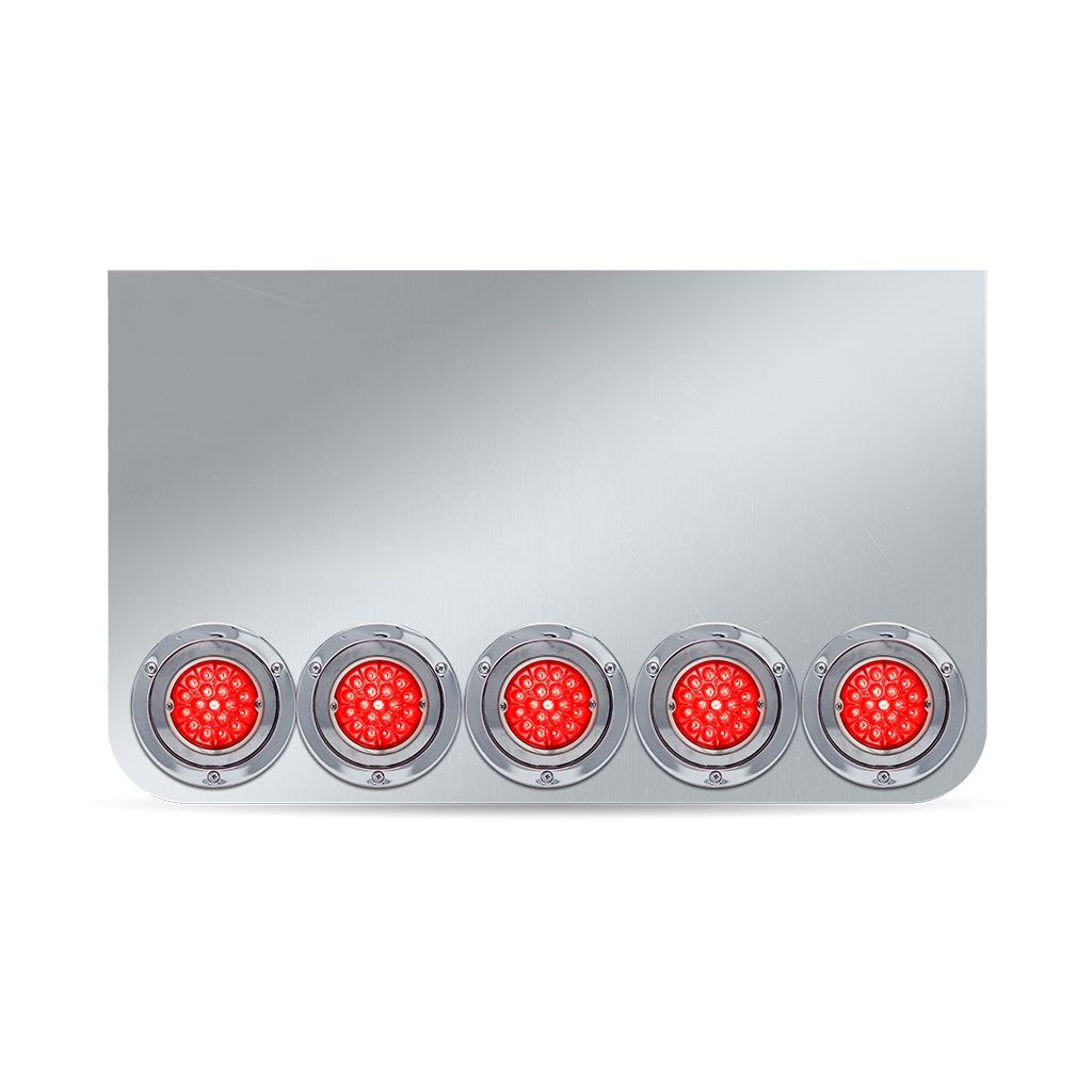 20″ Drop Dual LED Rear Center Panel with Rounded Bottom – Star-Burst Watermelon LEDs (Red Lens)