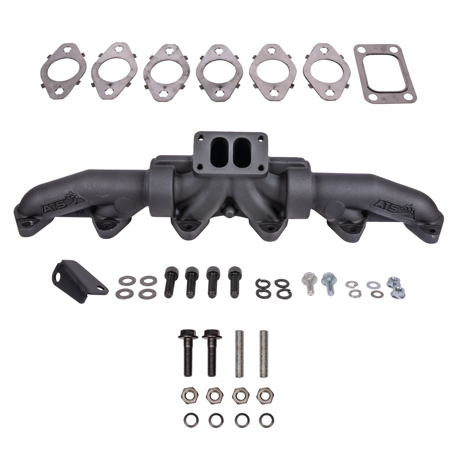 ATS Pulse Flow Exhaust Manifold Kit Fits 1994-2002 5.9L 12V 24V Cummins 3-Pc T4 With Optional Gaskets Premium Hardware - Image 11